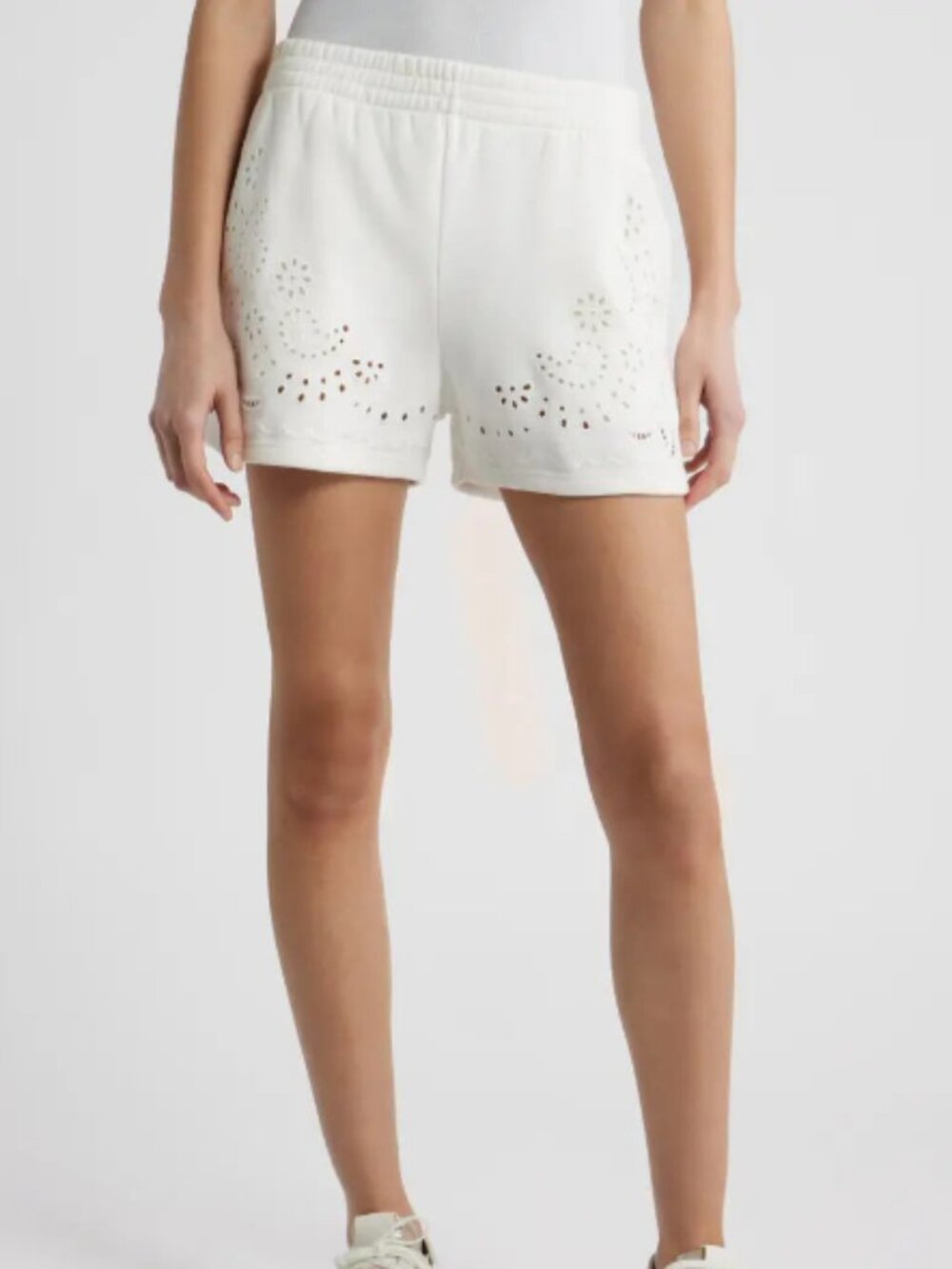 LoveShackFancy Abrah Eyelet Knit Shorts